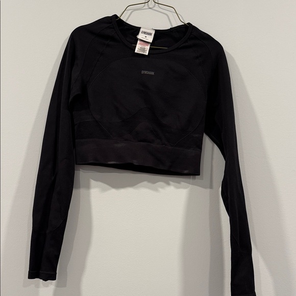 Gymshark Tops - Gymshark Black Cropped Long Sleeve Performance Top